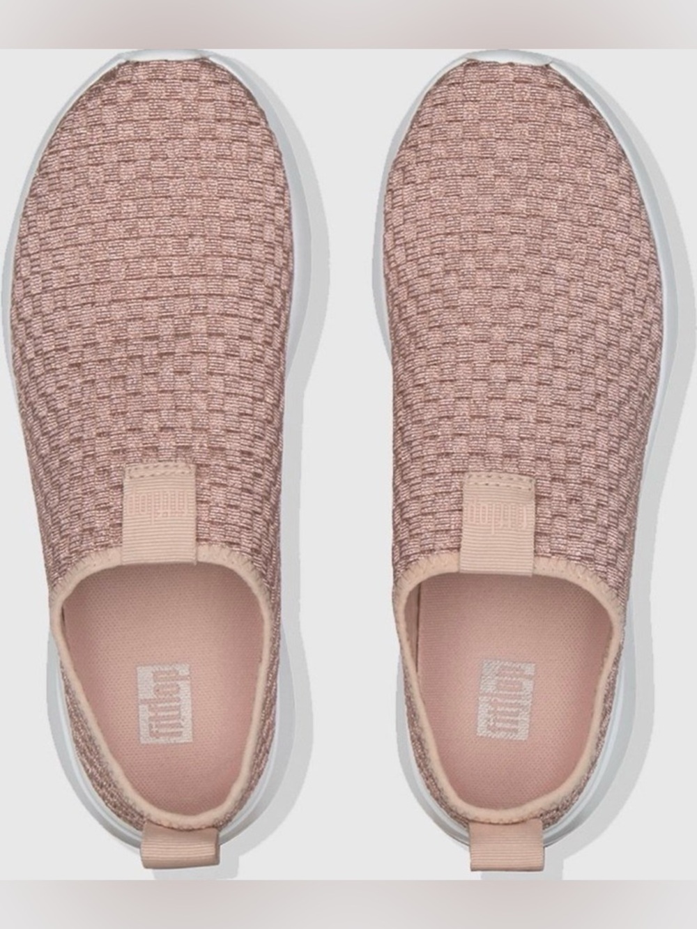 Fitflop Stripknit Slip-On Sneakers in Rose Gold Size 7.5